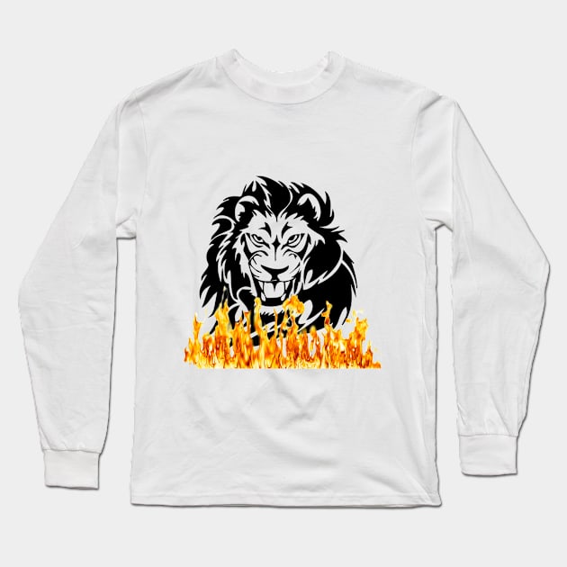 Lion fire design. Long Sleeve T-Shirt by MIXOshop